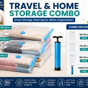 Transparent Vacuum Storage Bags Combo with Hand Pump