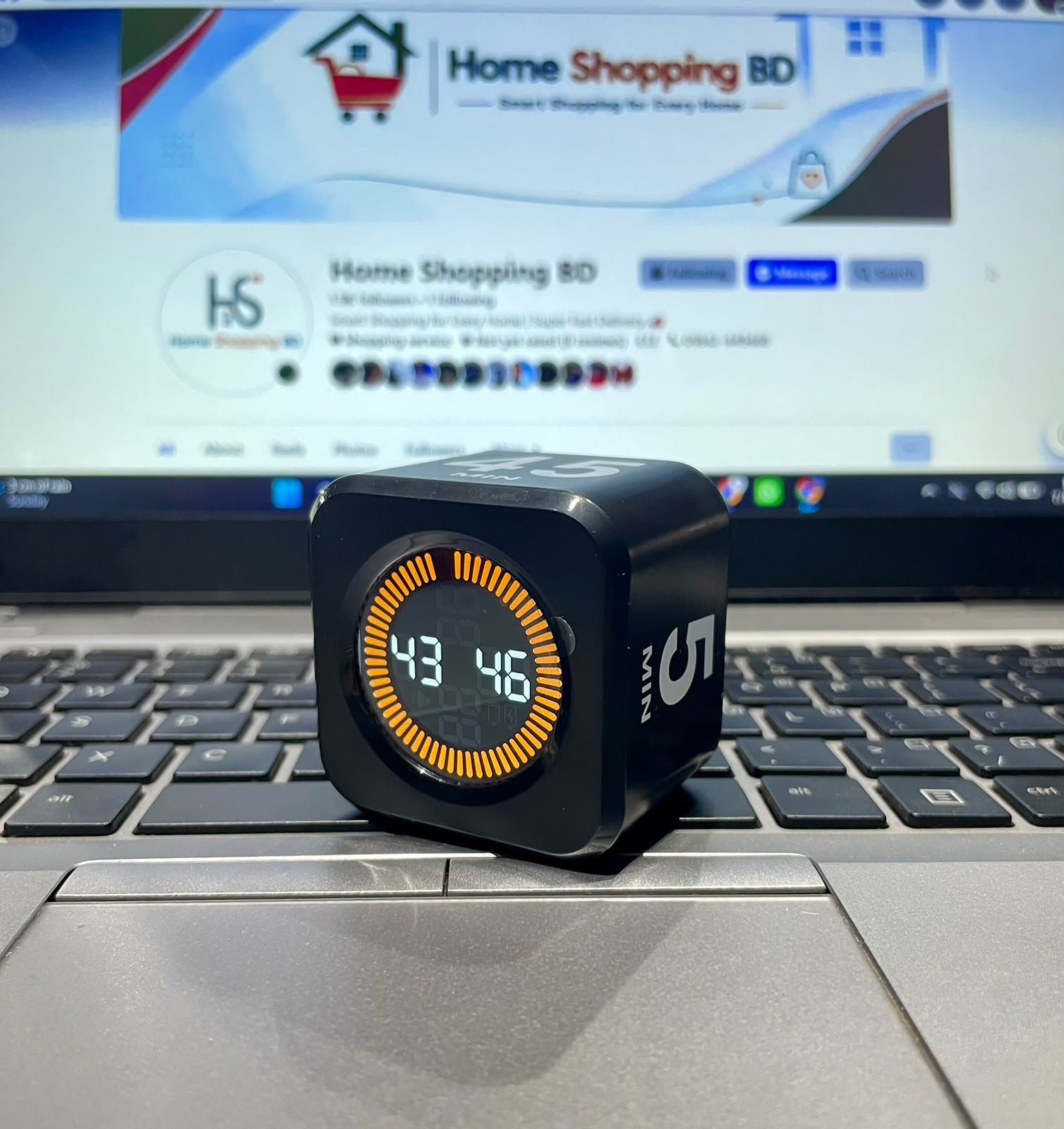Black Productivity Cube Timer – Boost Focus & Deep Work