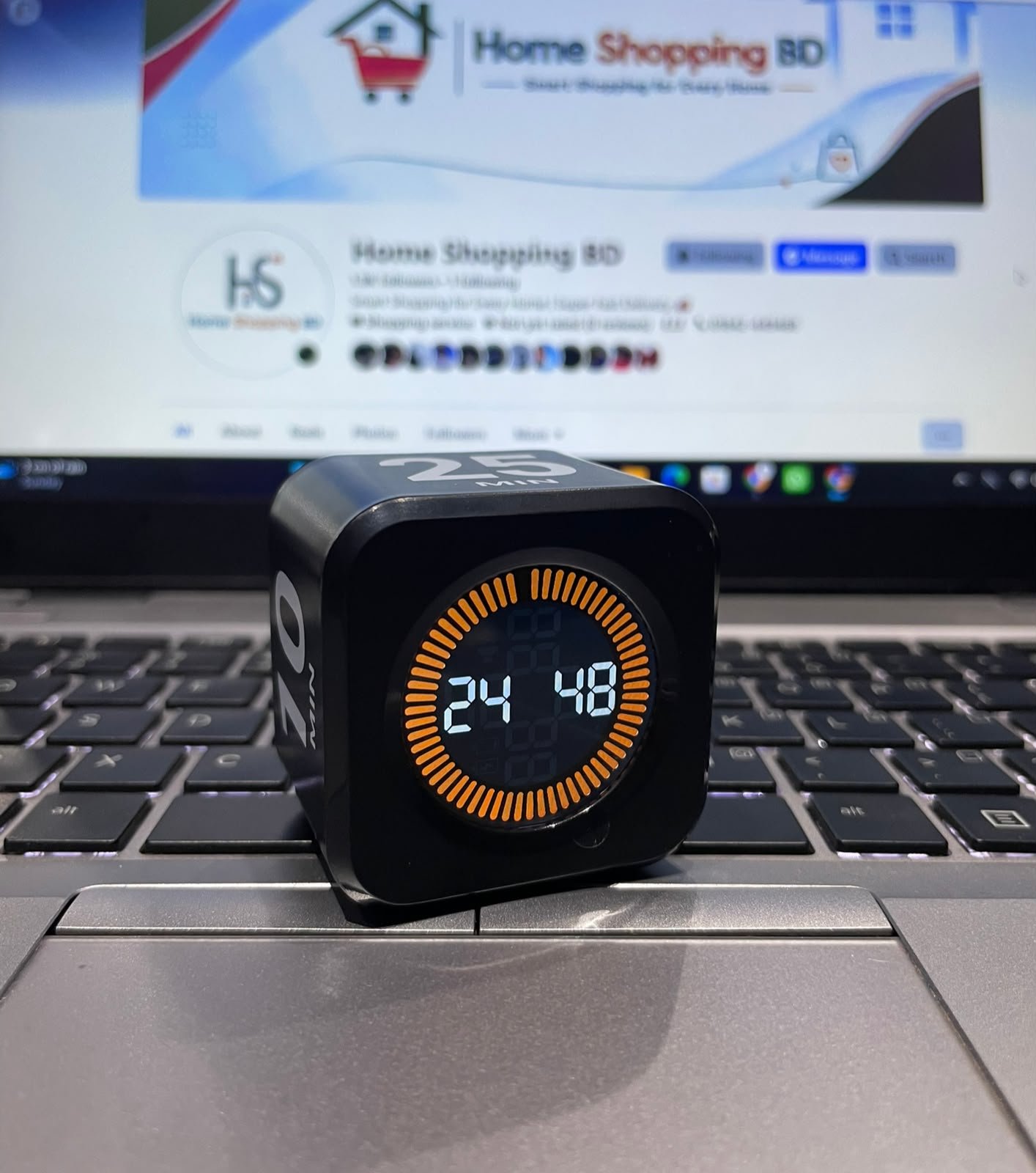 Black Productivity Cube Timer – Boost Focus & Deep Work